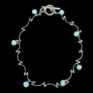 Vintage Sterling Silver Cultured Freshwater Pearl Bracelet Anklet